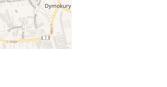 Družstevní v obci Dymokury - mapa ulice