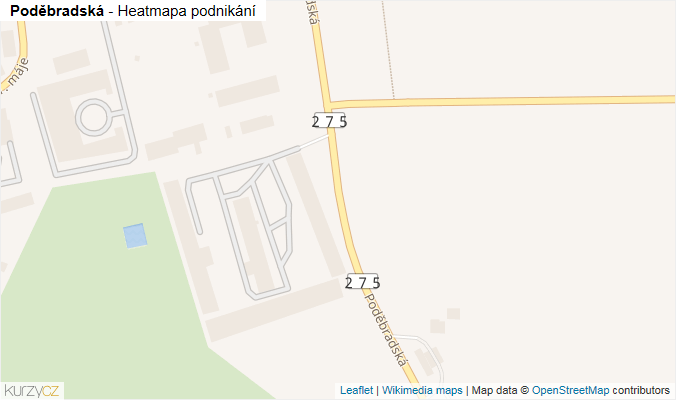 Mapa Poděbradská - Firmy v ulici.
