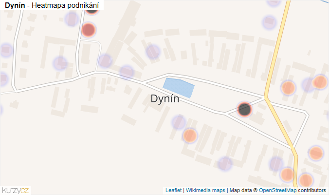 Mapa Dynín - Firmy v části obce.
