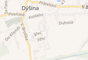 Malé náměstí v obci Dýšina - mapa ulice