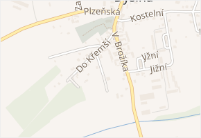 Na hrázi v obci Dýšina - mapa ulice