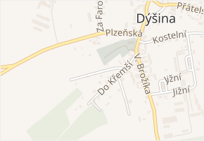 Na Krásnou v obci Dýšina - mapa ulice