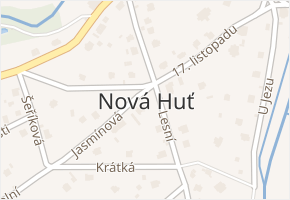 Nová Huť v obci Dýšina - mapa části obce
