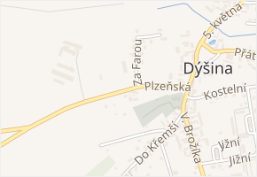 Plzeňská v obci Dýšina - mapa ulice