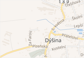 V Loužku v obci Dýšina - mapa ulice