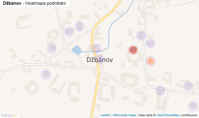 Mapa Džbánov - Firmy v části obce.