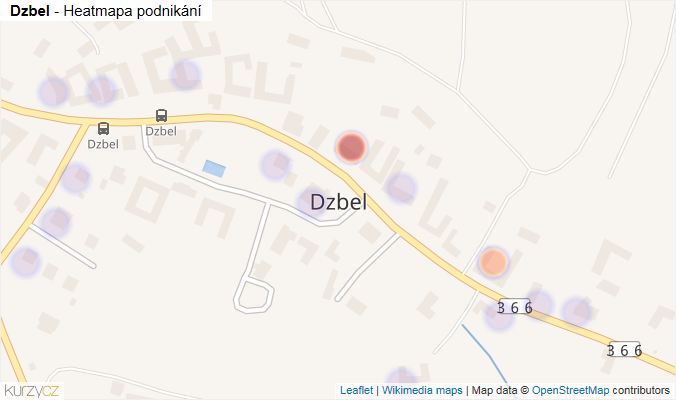 Mapa Dzbel - Firmy v části obce.