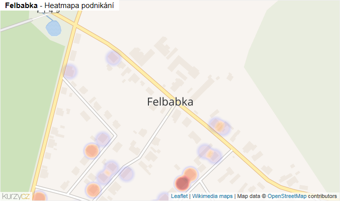 Mapa Felbabka - Firmy v části obce.