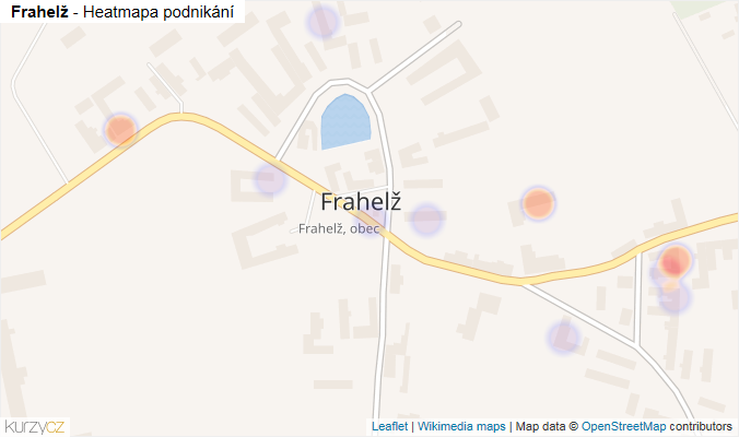 Mapa Frahelž - Firmy v části obce.