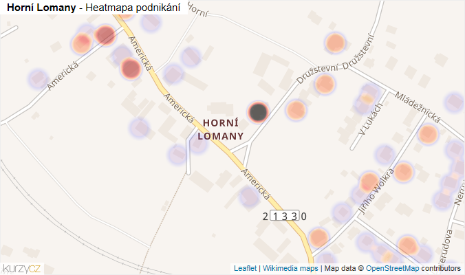 Mapa Horní Lomany - Firmy v části obce.