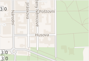 Husova v obci Františkovy Lázně - mapa ulice