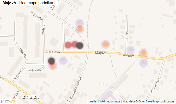 Mapa Májová - Firmy v ulici.