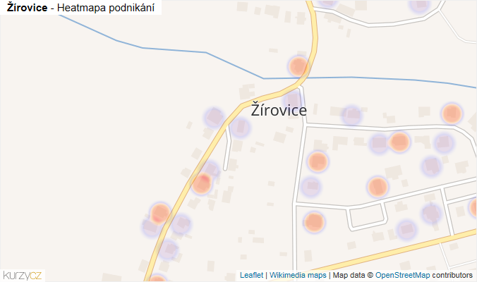 Mapa Žírovice - Firmy v části obce.
