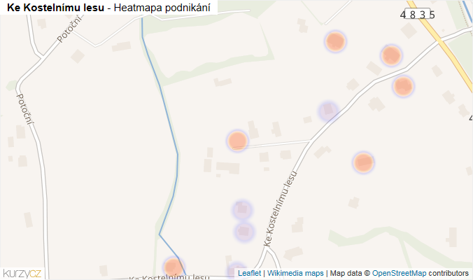 Mapa Ke Kostelnímu lesu - Firmy v ulici.