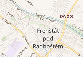 Pod radnicí v obci Frenštát pod Radhoštěm - mapa ulice