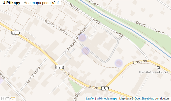 Mapa U Příkopy - Firmy v ulici.