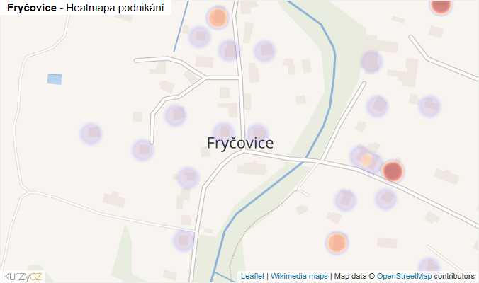 Mapa Fryčovice - Firmy v části obce.
