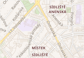 Čajkovského v obci Frýdek-Místek - mapa ulice