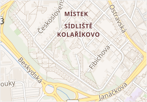 Československé armády v obci Frýdek-Místek - mapa ulice