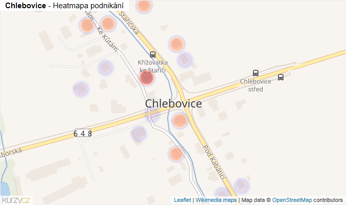 Mapa Chlebovice - Firmy v části obce.