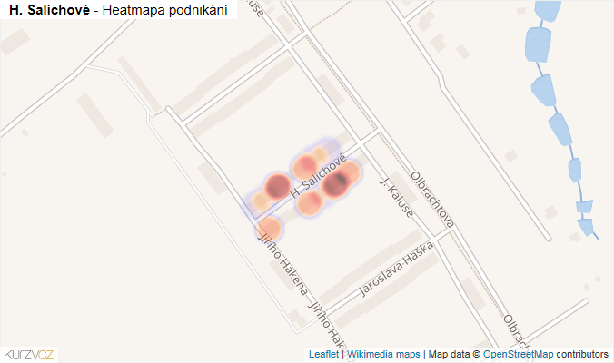 Mapa H. Salichové - Firmy v ulici.