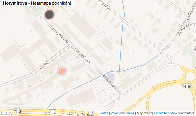 Mapa Horymírova - Firmy v ulici.