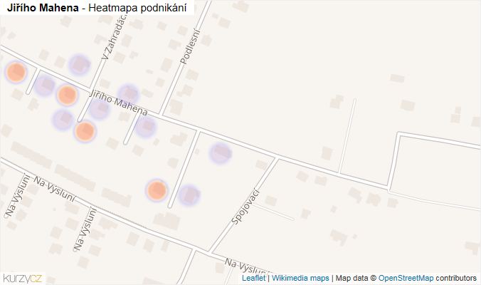 Mapa Jiřího Mahena - Firmy v ulici.