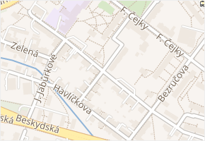Jungmannova v obci Frýdek-Místek - mapa ulice