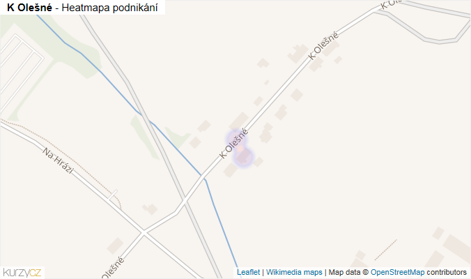 Mapa K Olešné - Firmy v ulici.