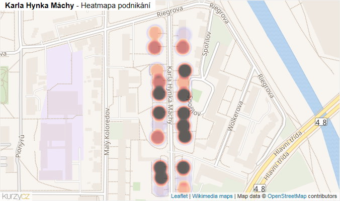 Mapa Karla Hynka Máchy - Firmy v ulici.