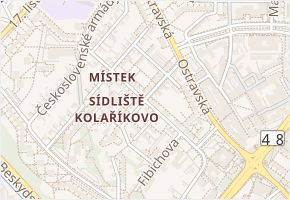 Kolaříkova v obci Frýdek-Místek - mapa ulice