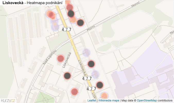 Mapa Lískovecká - Firmy v ulici.
