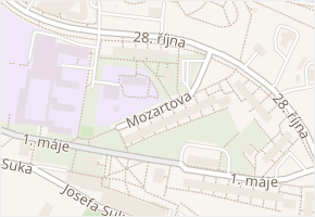 Mozartova v obci Frýdek-Místek - mapa ulice