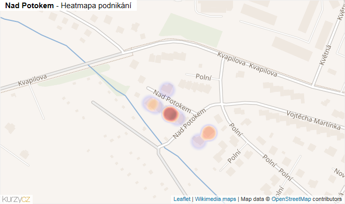 Mapa Nad Potokem - Firmy v ulici.