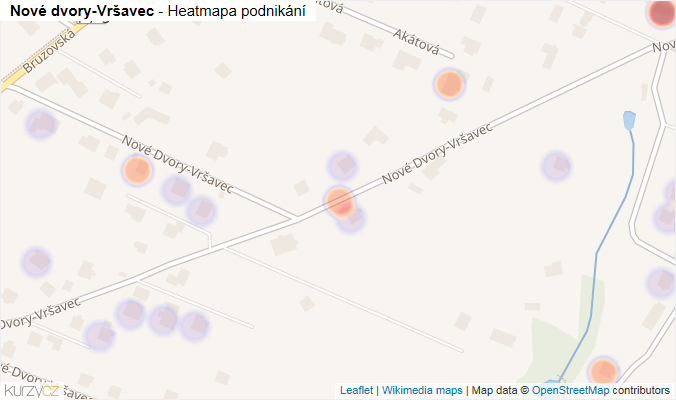 Mapa Nové Dvory-Vršavec - Firmy v ulici.