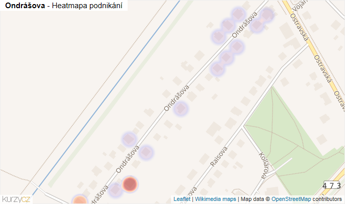 Mapa Ondrášova - Firmy v ulici.