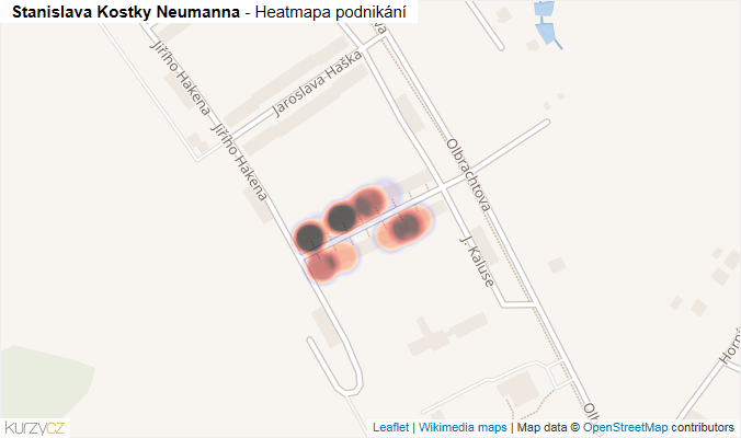 Mapa Stanislava Kostky Neumanna - Firmy v ulici.