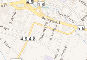 Zborovská v obci Frýdek-Místek - mapa ulice