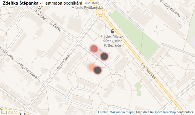 Mapa Zdeňka Štěpánka - Firmy v ulici.