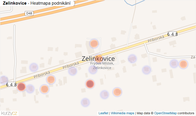Mapa Zelinkovice - Firmy v části obce.