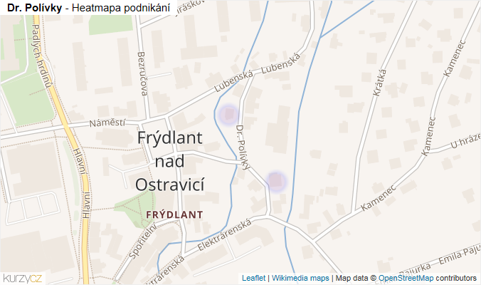 Mapa Dr. Polívky - Firmy v ulici.