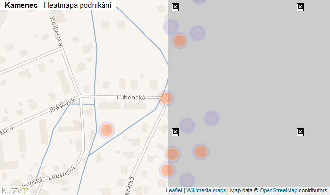 Mapa Kamenec - Firmy v ulici.