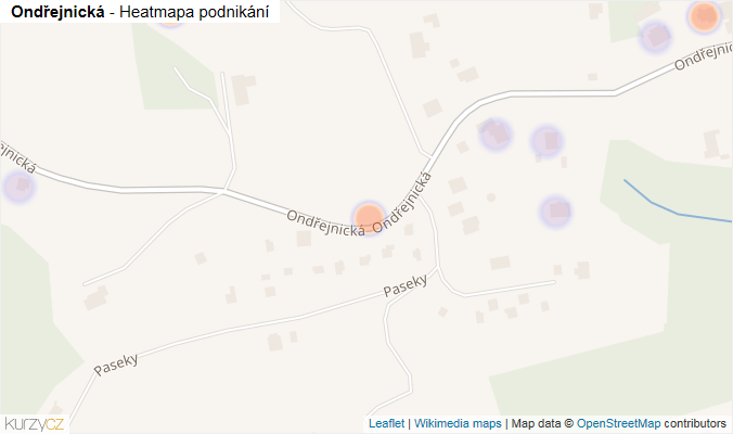 Mapa Ondřejnická - Firmy v ulici.