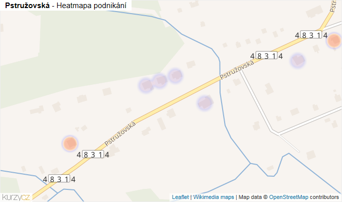 Mapa Pstružovská - Firmy v ulici.