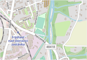 U Tenisového hřiště v obci Frýdlant nad Ostravicí - mapa ulice