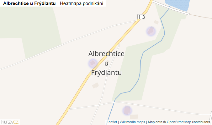 Mapa Albrechtice u Frýdlantu - Firmy v části obce.