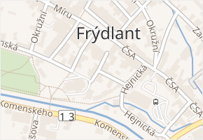Děkanská v obci Frýdlant - mapa ulice