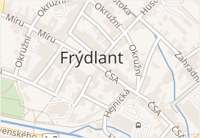Frýdlant v obci Frýdlant - mapa části obce