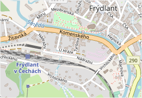U Hráze v obci Frýdlant - mapa ulice