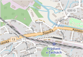 Větrovská v obci Frýdlant - mapa ulice
